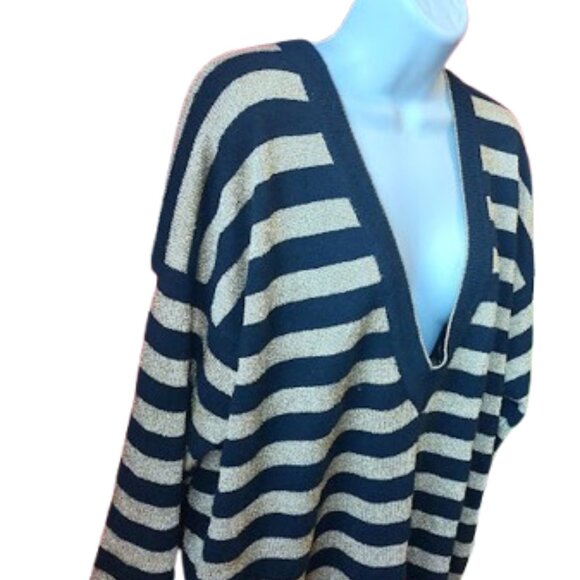 Gold and Black Striped Sweater Size 1X - Picture 2 of 6
